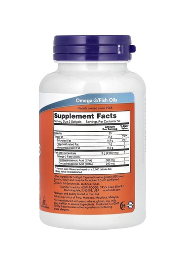 Now Foods Omega 3 Balık Yağı Fish Oil 100 Softgels