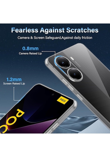Xiaomi Poco X7 Pro Kılıf Şeffaf Silikon + 9h Ekran Koruyucu Cam