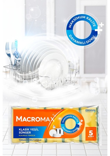 Klasik Yeşil Oluklu Sünger 10'lu Paket