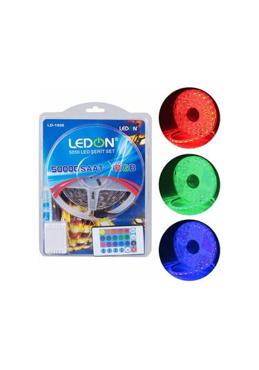 Ledon Ld-1606 Su Geçirmez 5 Metre Rgb Şerit Led Animasyon Devreli