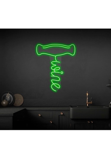 Twins Led Wine Yazılı Ve Şekilli Neon Tabela Yeşil Model:model:64023366 Yeşil