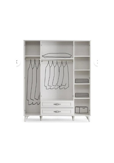 Bera Beyaz 4 Kapılı Tuğçe Dolap