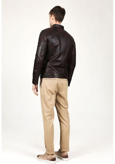 Dericlub Ahmet Gerçek Deri Erkek Mont-Bordo