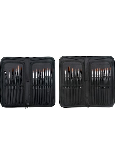 Willowhaven 15 Adet Kanca Hattı Kalem Fırça Seti, Naylon Yün, Alüminyum Bağlantı, Boyama Fırça, Suluboya/kretona