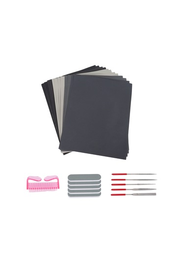 23 Parça, 12 Zımpara Kağıdı, 5 Parlatma Bloğu, 5 Şekil Törpüsü, 1 Fırça