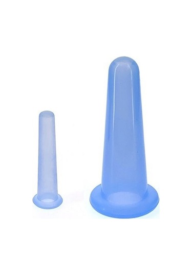 Silikon Yüz Masaj Kupa Seti  2'li Mavi Renk