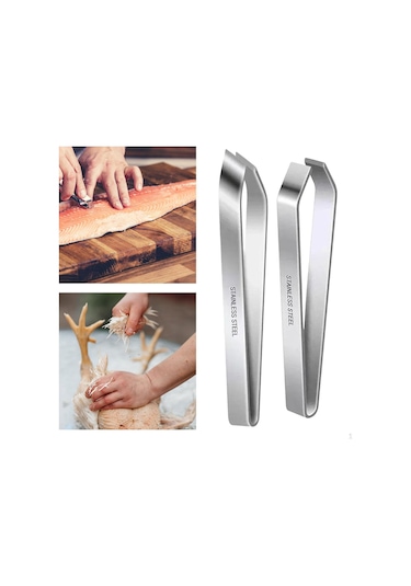 2 Parça Balık Kılçığı Cımbız Sarımsak Pense, Çok Amaçlı Kullanımı Kolay Şef Süsleme Aracı Koparma