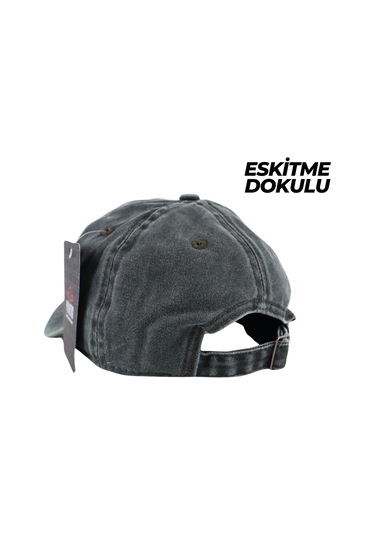 Perlotus Vintage Yıkamalı Pamuk Şapka Dört Yapraklı Yonca Nakışlı Yeşil Siyah