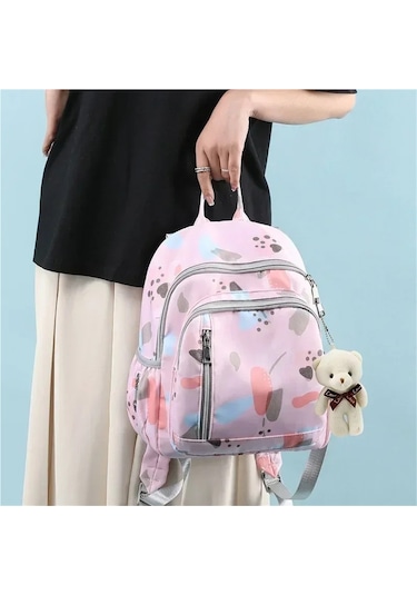 Jialan Bebek Bezi Sırt Çantası Moda Mumya Seyahat Bebek Çantası Pembe