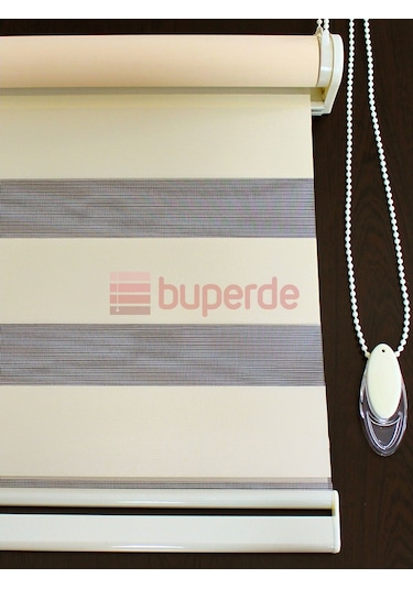 Buperde Krem Eko Zebra Stor Perde