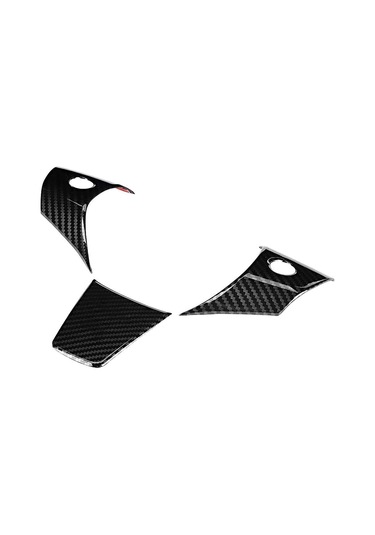 Springsun Tesla Model Y İçin Abs Direksiyon Sticker Seti - Siyah, 17x9x8cm, 3 Adet