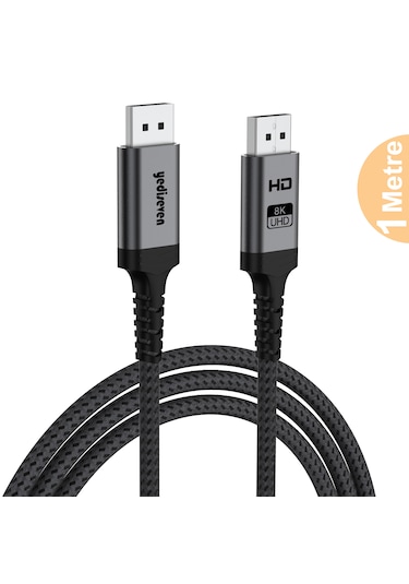 Yediseven Displayport Dp 1.4 8k 60hz Görüntü Aktarma Kablosu 1m