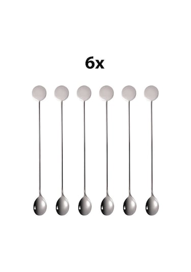 6 Adet 304 Çelik 21 Cm Kokteyl Kahve Latte Karıştırma Barmen Kaşığı Cin764by-6