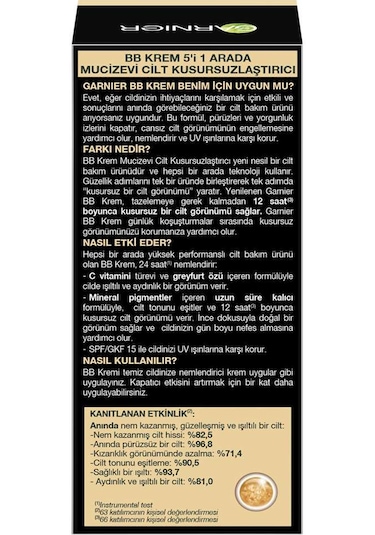 Garnier Skin Naturals BB Krem Açık Ton