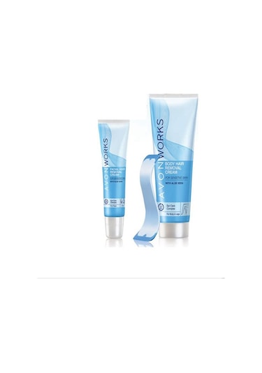 Avon Works Vücut İçin Tüy Dökücü Krem 100 ML + Yüz İçin Tüy Dökücü Krem 15 ML