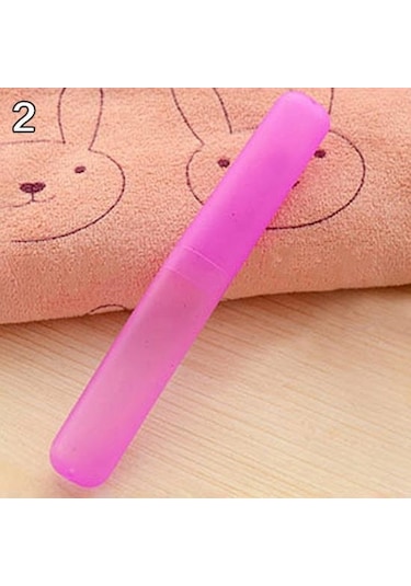 Mor Yeni Taşınabilir Seyahat Yürüyüş Kamp Diş Fırçası Tutucu Kılıf Tüp Koruyucu Kapak Kutusu Mor