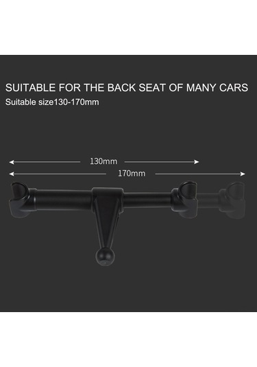 Ranyeek Araba Arka Koltuk Telefon/tablet Tutucu, Abs+alüminyum Alaşımlı, 4"-10.5" Ekran Uyumlu, Siyah