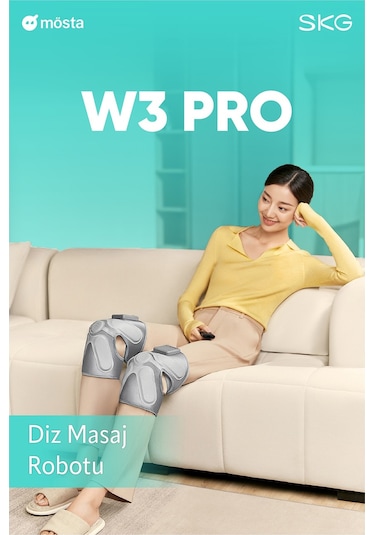 Skg W3 Pro Diz-Omuz-Dirsek Masaj Aleti, Termoterapi-Isı Terapisi, Eklem Isıtmalı Dizlik Gri