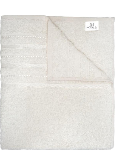 Bej Banyo Havlusu Tekli Dora 90x150 Cm Yüksek Emici Krem