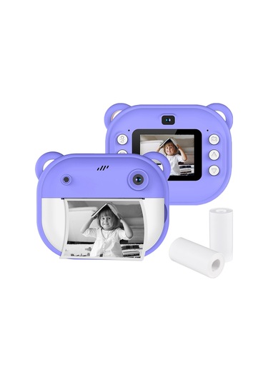 Springsun Çocuklar İçin Anında Yazıcı Kamera - 1080p Video, Çift Kamerali, 2" Hd Ekran, Dahili Li-pil, Mor