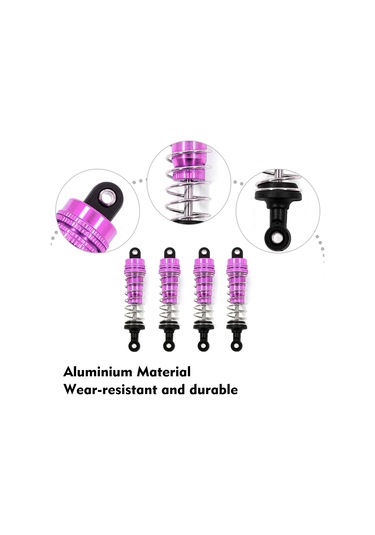 Youmex 1/14伟力144001 Araçları İçin 4 Adet Metal Amortisör Alüminyum, Mor - Bjm098