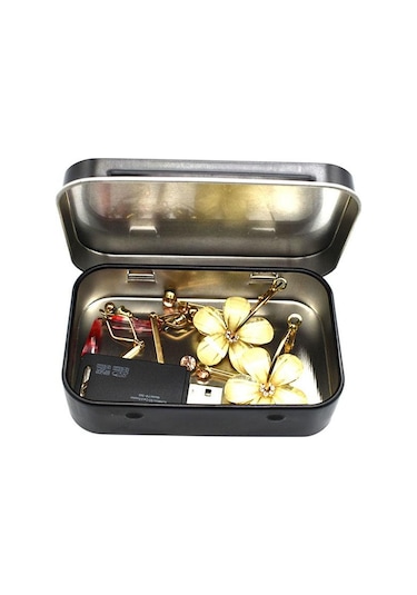 Gümüş Hayatta Kalma Kiti Küçük Boş Metal Gümüş Siyah Çevirme Saklama Kutusu Kasa Anahtar Şeker Gümüş Hayatta Kalma Kiti Küçük Boş Metal Gümüş Siyah Çevirme Saklama Kutusu Kasa Anahtar Şeker