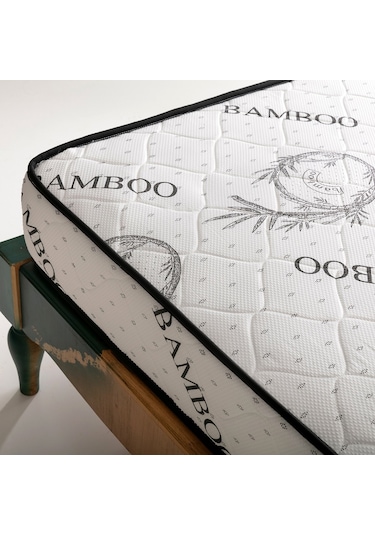 Babyhopeankara Heyner Garden Ortopedik Tek Kişilik Yatak Bambu Desen Yaylı Yatak