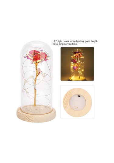 Youmex Ahşap Tabanlı Led Gece Lambası, Pembe Gül Desenli, Islak Isı Işığı, Romantik Dekorasyon, Hediye Seçeneği Diğer