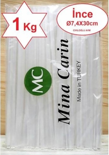 Mum Silikon Ince Kalın 7,4X30Cm Sıcak Mum Silikon Çubuk Uç 1 Kg