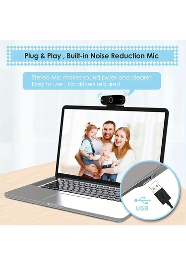 Xuweiwei 4k Computer Webcam Otofokus Gürültü Önleyici Mikrofon Işık Düzeltme Usb Plug-and-play Pri Vacy Kapağı