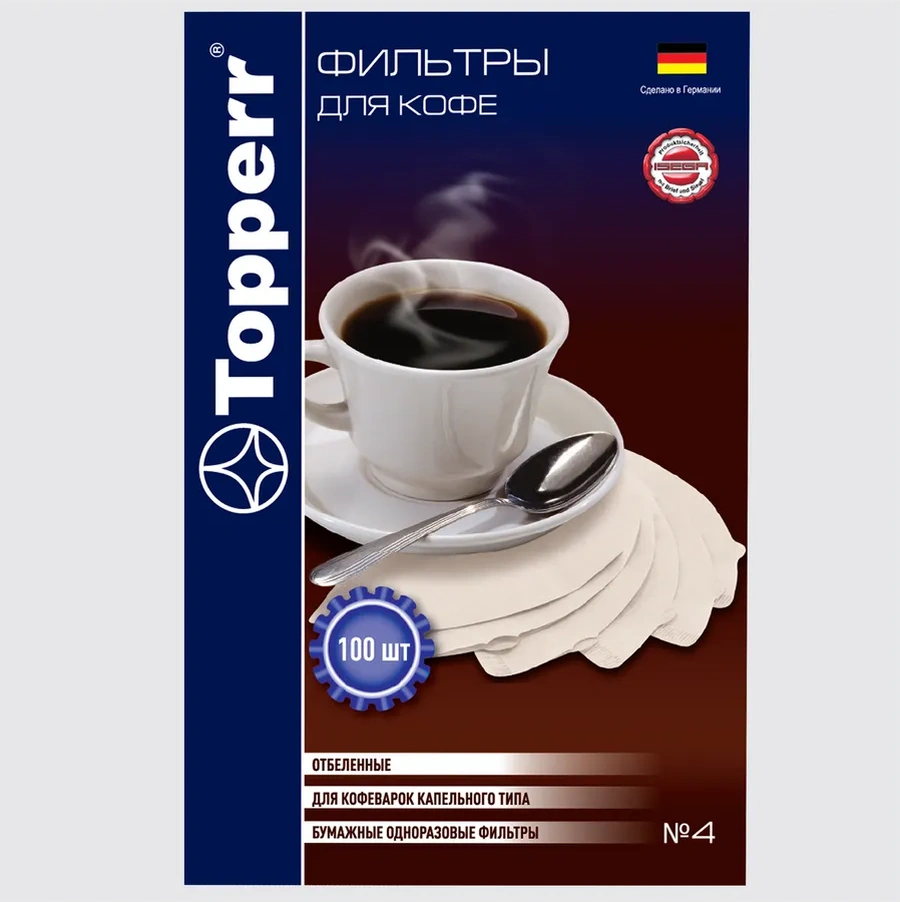 Topperr Kahve Makinesi Filtreleri Beyazlatılmış No.4 100 Adet 34839225 Diğer