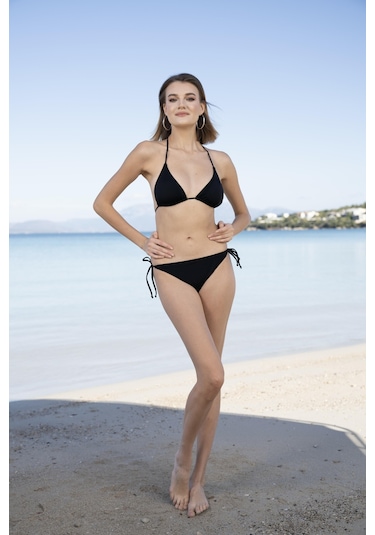Estiva Üçgen İpli Bikini Takımı - Siyah