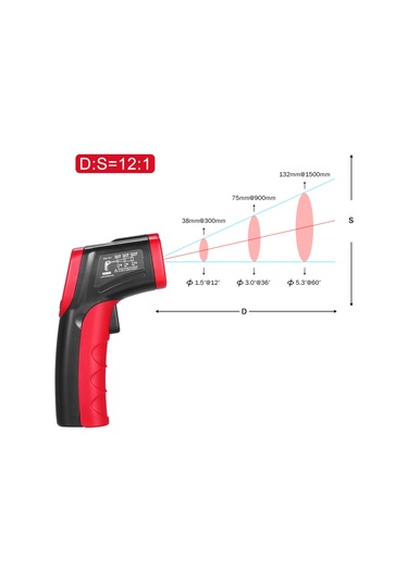 Ranyeek Kkmoon El Tipi Endüstriyel Enfrared Sıcaklık Ölçer -50 480 C, Dokunmadan Ölçüm, Lcd Ekranlı, Pil Yok