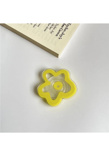 Goldenqian Kore Sevimli Temizle Çiçek Parlak Katlanabilir Soket P-soket Pop Telefon Tutucu Iphone Samsung Griptok Kavrama Tok Halka Stand Braketi D D