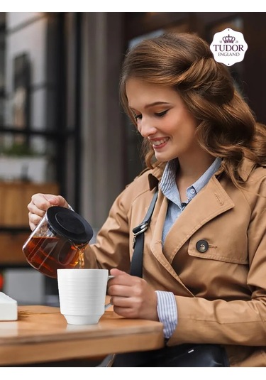 Tudor England Royal Circle 350 Ml Porselen Çay Fincanı, 2'li Set 418601057 Beyaz