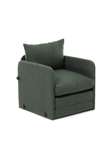 Pafu Saga Tekli Katlanır Yataklı Koltuk Keten Haki