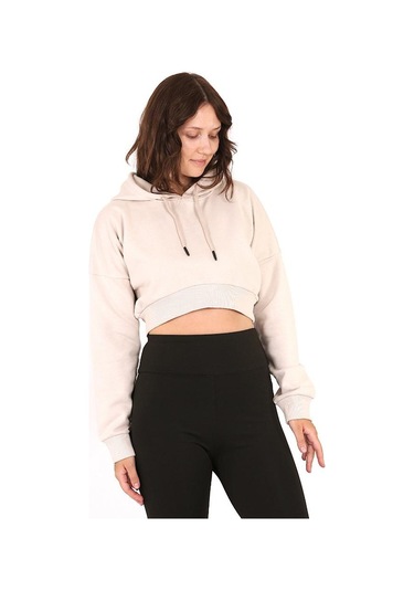 Scorp Storm Crop Kapüşonlu Sweatshirt Bej