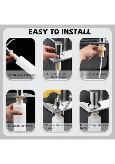 Set1-350ml-silver-mutfak Lavabo Sıvı Sabunluk Pompası Paslanmaz Çelik 500 Ml Sıvı Sabun Şişesi Lavabo Montaj El Basınçlı Sabunluk Şişesi