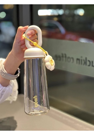 Jian Fan Petal Açık Plastik Su Bardağı Büyük Kapasiteli Taşınabiler Bardak - Pembe Pembe