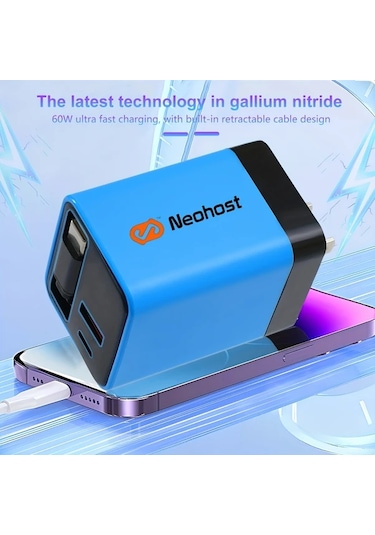 Elmpaly Sarı 65w Hızlı Şarj Cihazı 3 Cihaz Aynı Anda Şarj Hızlı Şarj Tip Çıkışı Taşınabilir