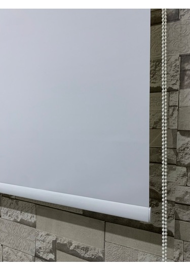 Stor Perde Ekru Renk - Güneşlik Perde - Ev, Ofis - (Etek Düz)