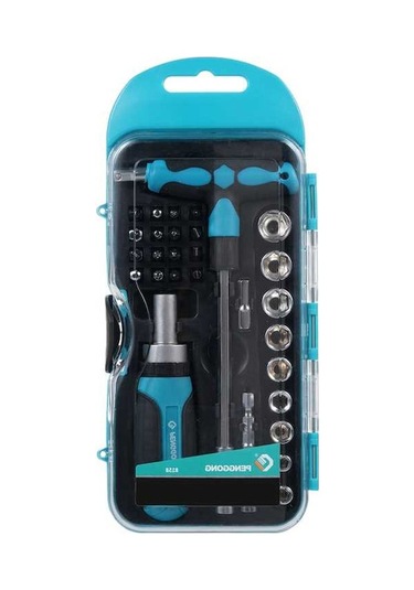 Pazly Çok Amaçlı Çift Kollu Tornavida Seti Ve Soket Anahtarı - 16 Uçlu Profesyonel & Ev Kullanımı