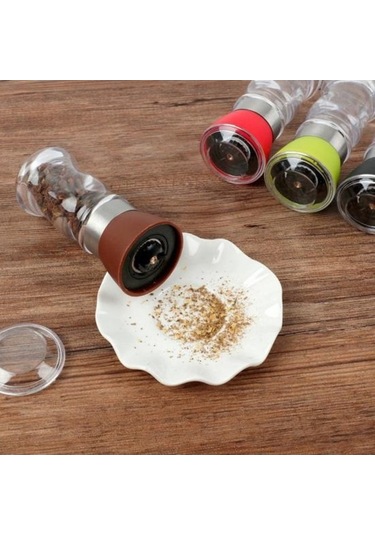 Besthome1 Taşınabilir El Karabiber Değirmeni Baharat Tuzluğunu El Büküm Aracı Kahverengi