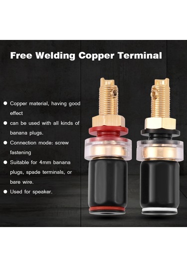 Moveevo Hoparlör İçin Tam Bakır, Kaynaştırma Gerektirmeyen, Vida İle Sabitlenir, 4mm Muz Plugları, Spade Terminale Uygun Bağlantı Kutusu