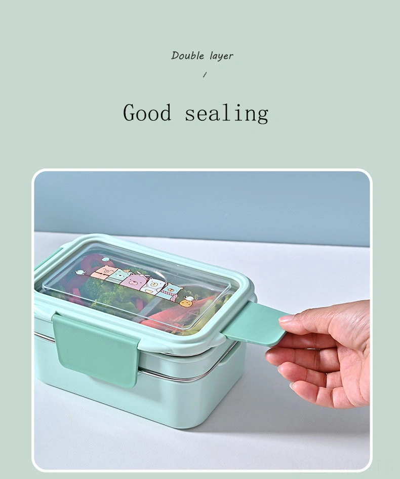 Moveevo Pembe Çift Katlı Isı Saklayan Paslanmaz Çelik Yemek Kutusu - Öğrenci Ve Çalışanlar İçin Taşınabilir 1.1l Bento Seti Çok Renkli