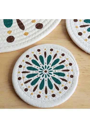Suntek Dokuma Yuvarlak Servis Altlığı 12cm Örgülü Stil-a Stil A Diğer