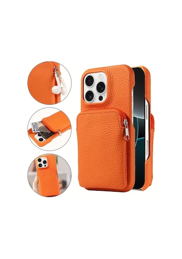 Hightower Galaxy A06 Pembe Yapay Deri Fermuarlı Cüzdanlı Anti Düşme Kılıf