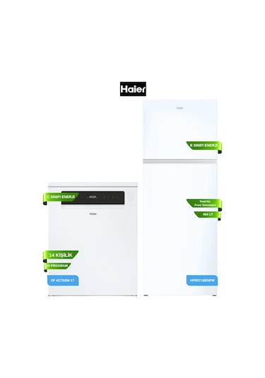 Haier HPR5718ENPW - XF 4C7S0W-17 İkili Beyaz Eşya Seti