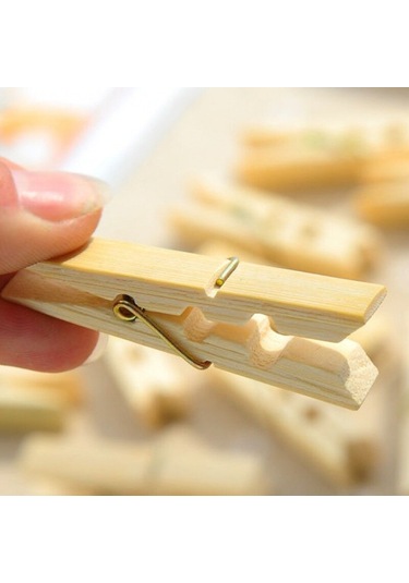 20 Adet Doğal Bambu Elbise Peg Aile Ahşap Çorap Yatak Çarşafı Rüzgar Geçirmez Pimleri Zanaat Ev Klipleri Kelepçe Ev Clothespins