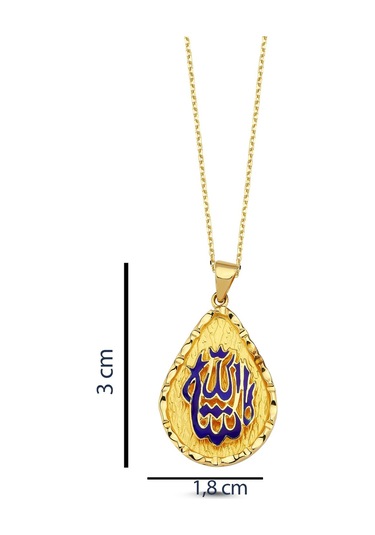 Dua Yazılı Mineli Altın Kolye Ak108
